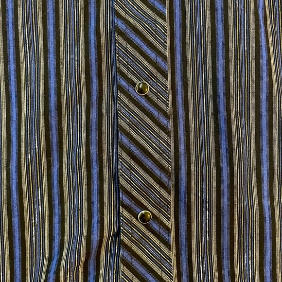 Wrangler Onyx Snap Western Shirt With Metallic Accents Size XL - Picture 3 of 4